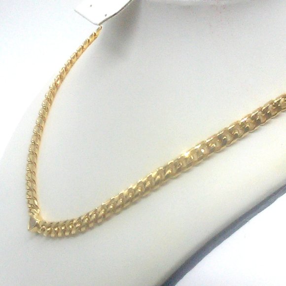 Gold-Tone Link Chain Necklace with Gold-Tone Crystal Heart Pendant Medium Weight - Picture 8 of 9
